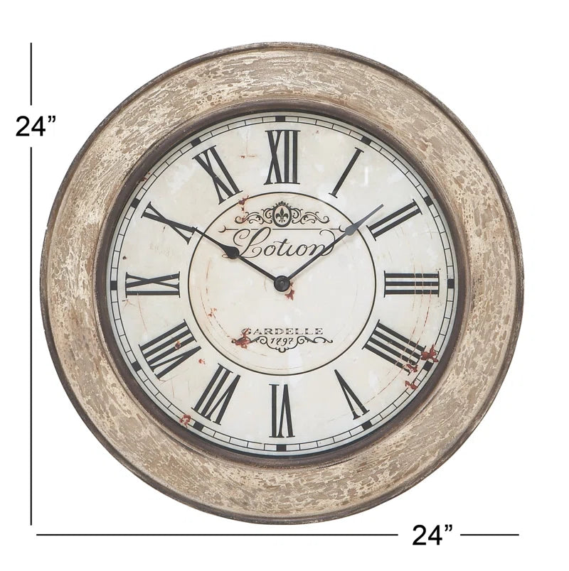 Distressed Wooden Decorative Wall Clock