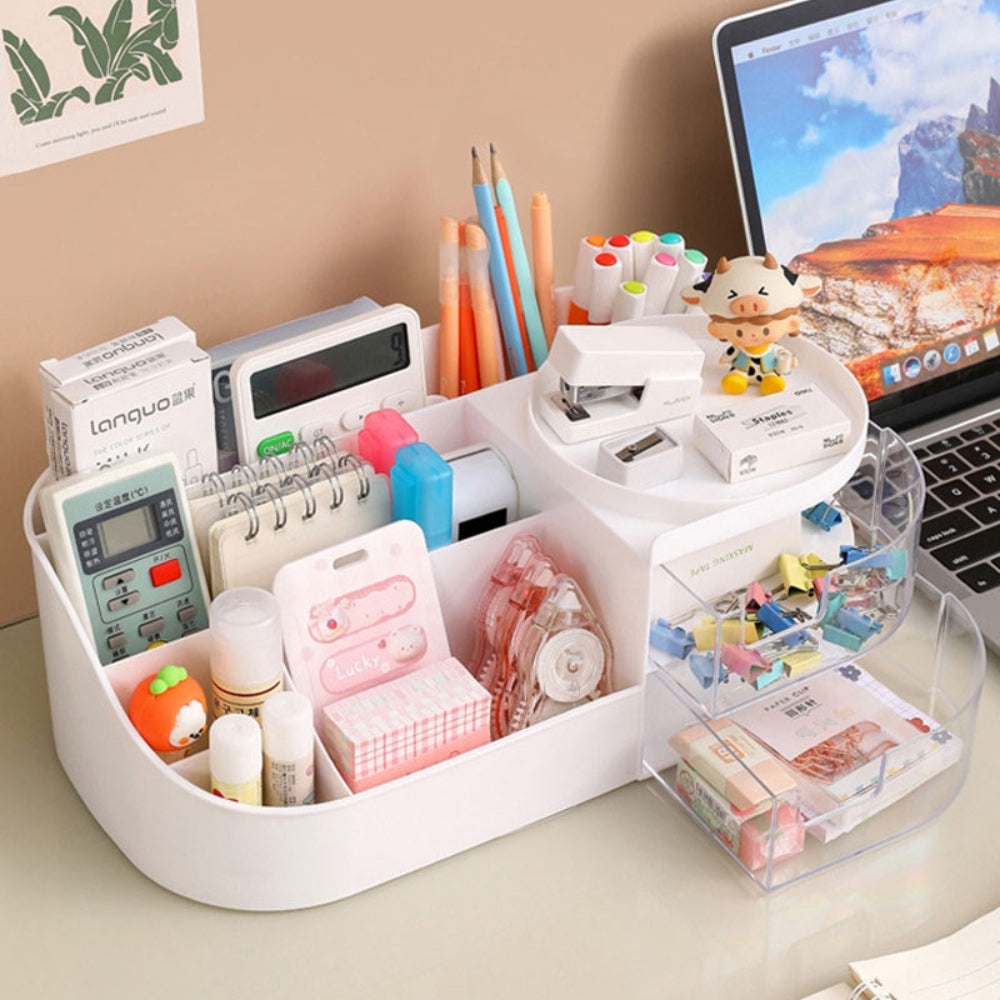 Large Capacity Cosmetic Storage Box with Clear Drawer Multi functional Makeup Organizer