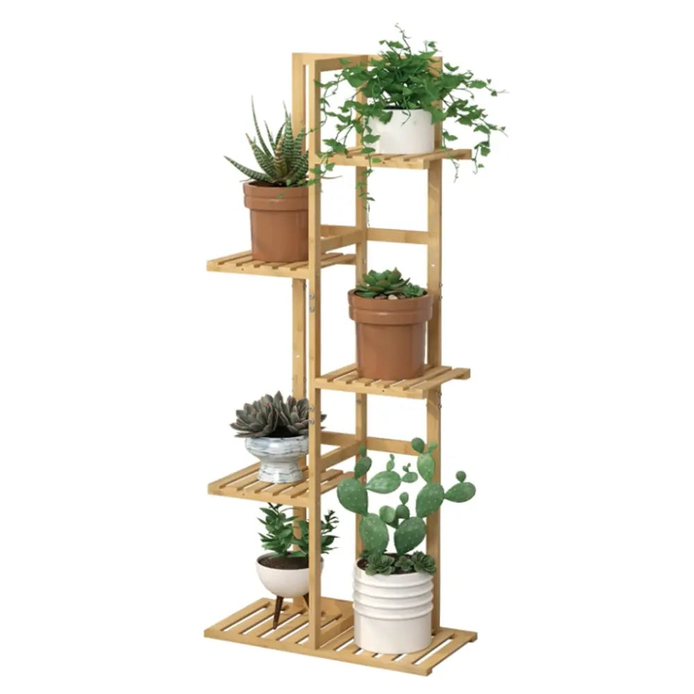 Tall Bamboo Plant Stand Corner Flower Display Rack for Indoor Outdoor