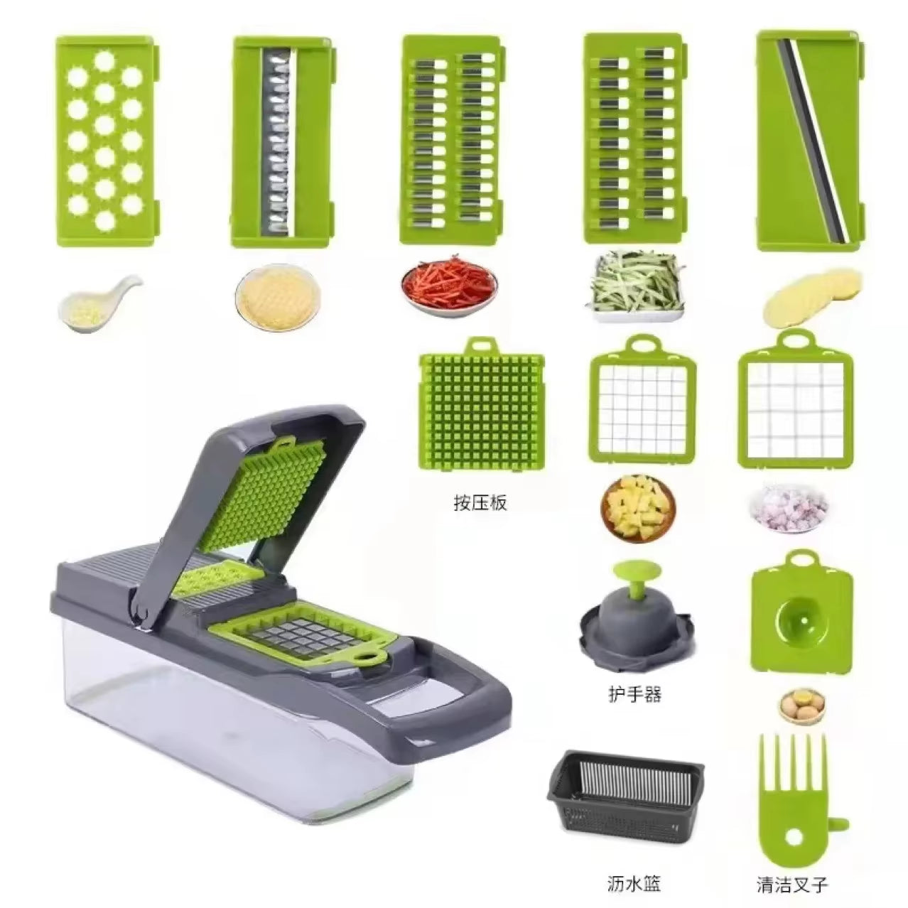 Multifunctional Vegetable Chopper 12-In-1 Pressing Cutter Slicer Carrot Onion Dicer Cucumber Shreder Vegetable Slicer Dicer Cut