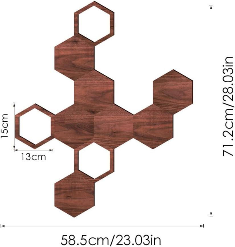 Honeycomb Wood Wall Art - Modern Hollow Hexagon Decor Panels for DIY Geometric Wall Sculptures, Self-Adhesive Honeycomb Decorations for Bedroom, Living Room, Kitchen, and Home Office