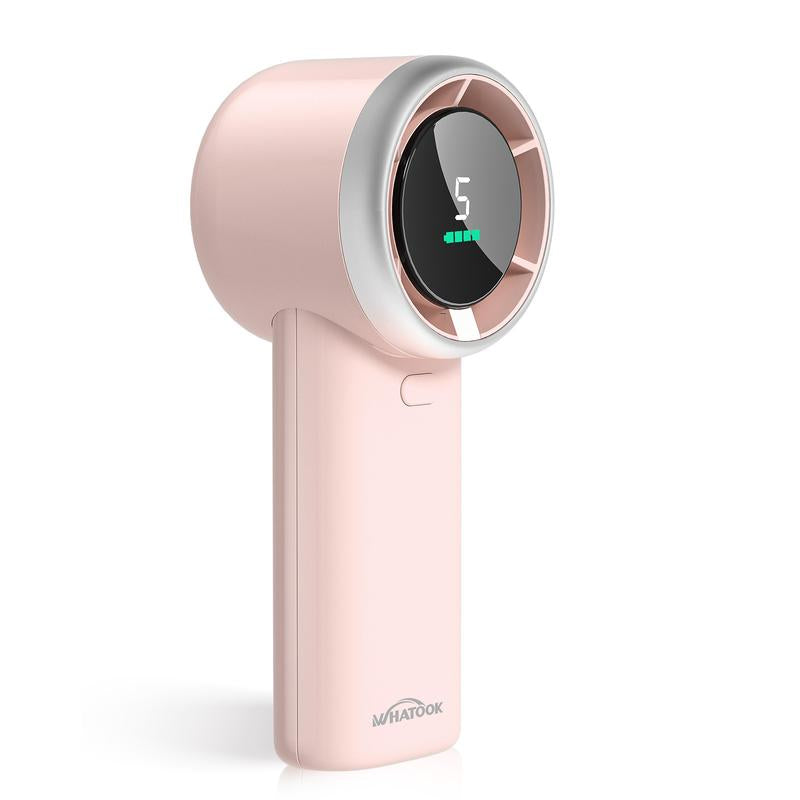 WHATOOK Portable Turbo Fan - 5 Adjustable Speeds, 3800mAh Battery for Up to 12 Hours of Cooling, Ideal for Home, Office, Outdoor, and Travel - Available in Pink, White, Green