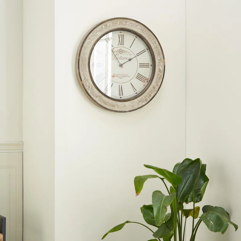 Distressed Wooden Decorative Wall Clock