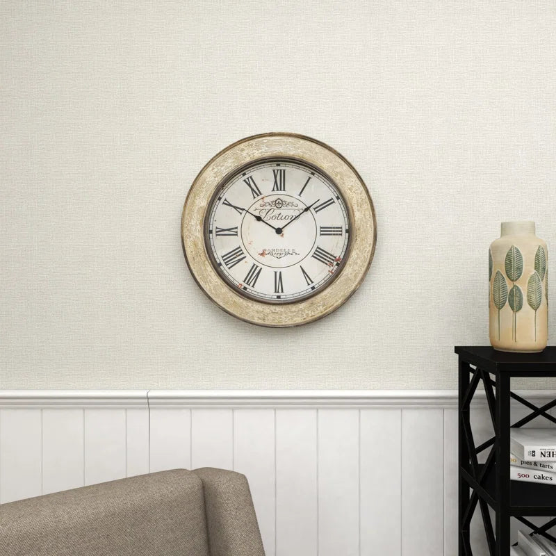 Distressed Wooden Decorative Wall Clock