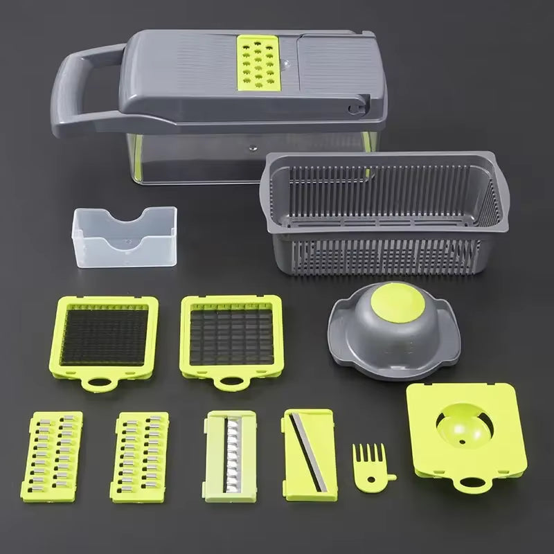 Multifunctional Vegetable Chopper 12-In-1 Pressing Cutter Slicer Carrot Onion Dicer Cucumber Shreder Vegetable Slicer Dicer Cut