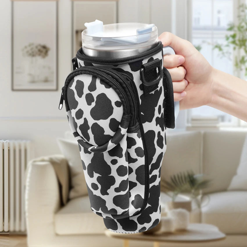 40Oz Water Bottle Carrier with Phone Pocket - Stylish Crossbody Sling Bag for Easy Hydration on the Go!