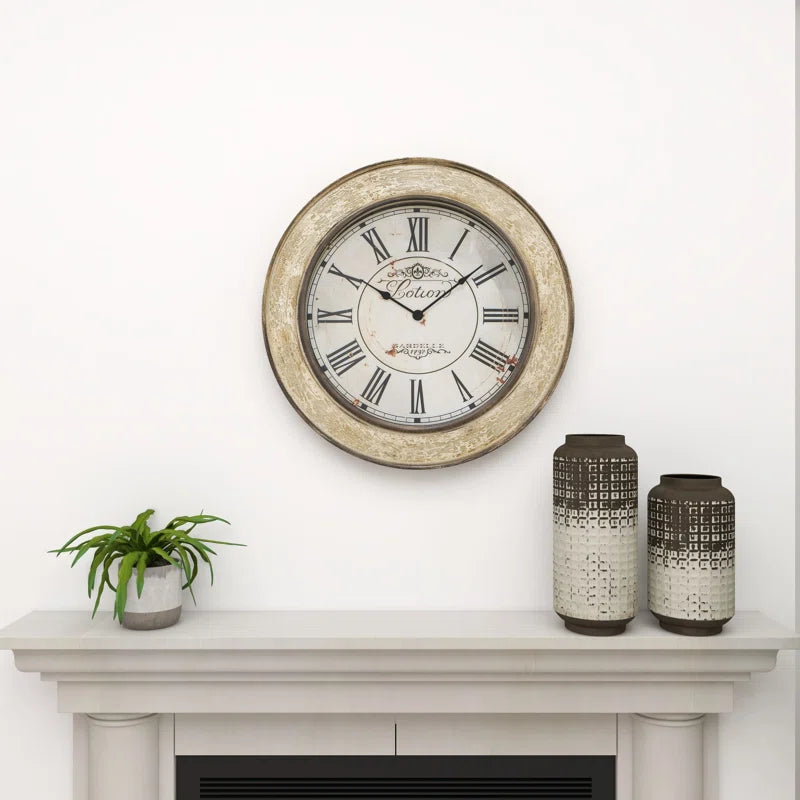 Distressed Wooden Decorative Wall Clock