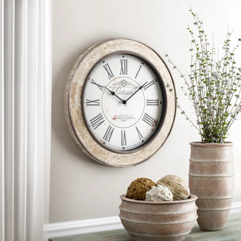 Distressed Wooden Decorative Wall Clock