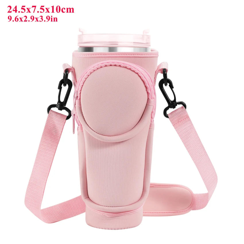 40Oz Water Bottle Carrier with Phone Pocket - Stylish Crossbody Sling Bag for Easy Hydration on the Go!