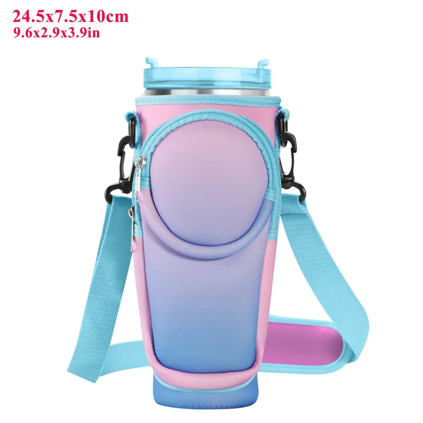 40Oz Water Bottle Carrier with Phone Pocket - Stylish Crossbody Sling Bag for Easy Hydration on the Go!