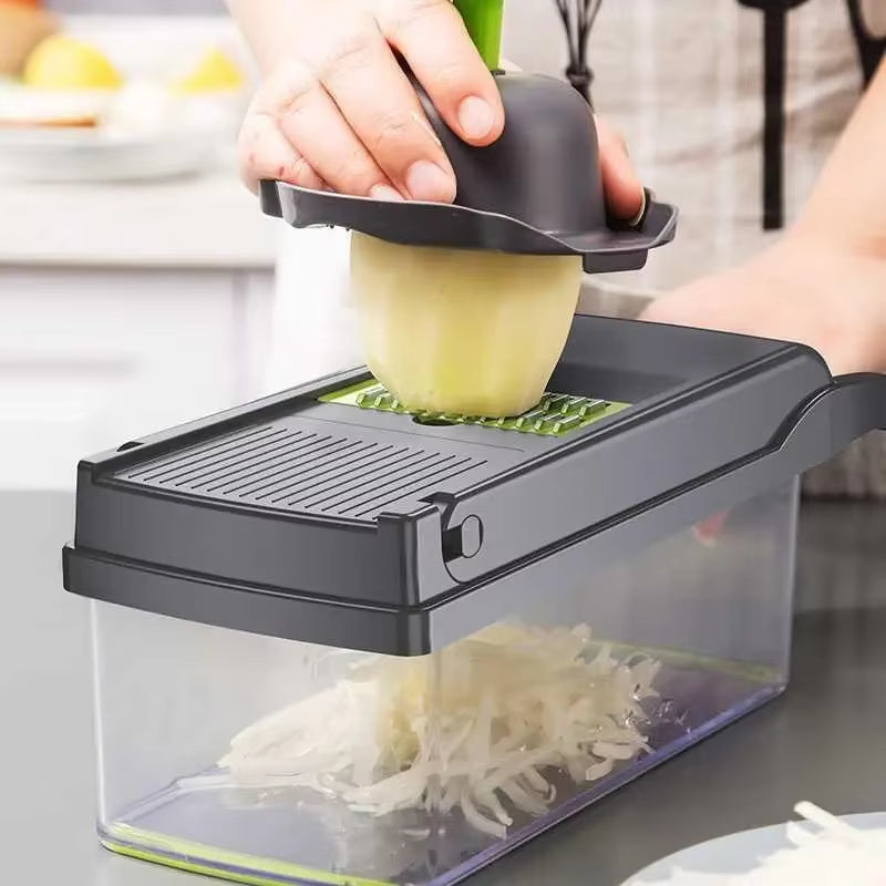 Multifunctional Vegetable Chopper 12-In-1 Pressing Cutter Slicer Carrot Onion Dicer Cucumber Shreder Vegetable Slicer Dicer Cut