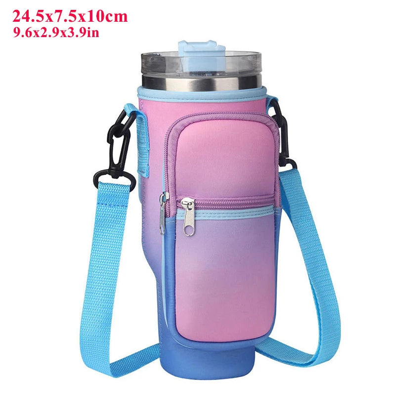 40Oz Water Bottle Carrier with Phone Pocket - Stylish Crossbody Sling Bag for Easy Hydration on the Go!