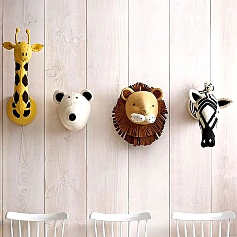 Felt Animal Head Wall Decor Kids Handmade Giraffe Animal Head Boys Room Wall Decor Felt Handmade Animal Head Children Room Decor