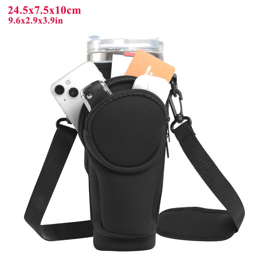 40Oz Water Bottle Carrier with Phone Pocket - Stylish Crossbody Sling Bag for Easy Hydration on the Go!