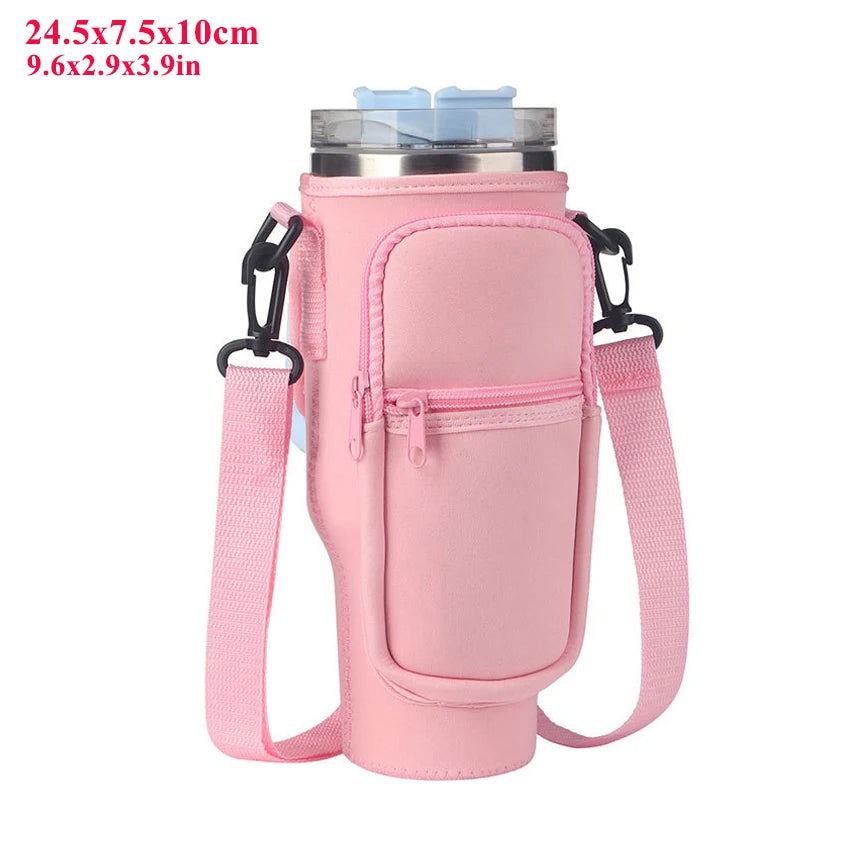 40Oz Water Bottle Carrier with Phone Pocket - Stylish Crossbody Sling Bag for Easy Hydration on the Go!