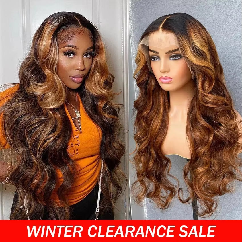 Ombre Body Wave Lace Front Wig 360 Highlight 13X6 13X4 Lace Frontal Wigs 30 Inch Brazilian Colored Human Hair Wigs for Women