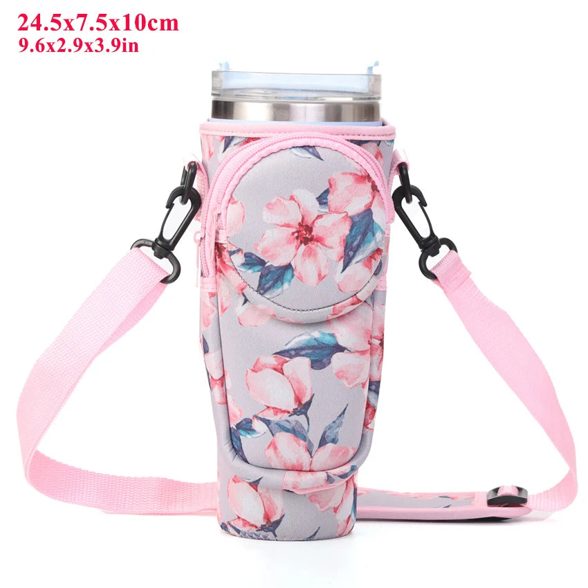 40Oz Water Bottle Carrier with Phone Pocket - Stylish Crossbody Sling Bag for Easy Hydration on the Go!