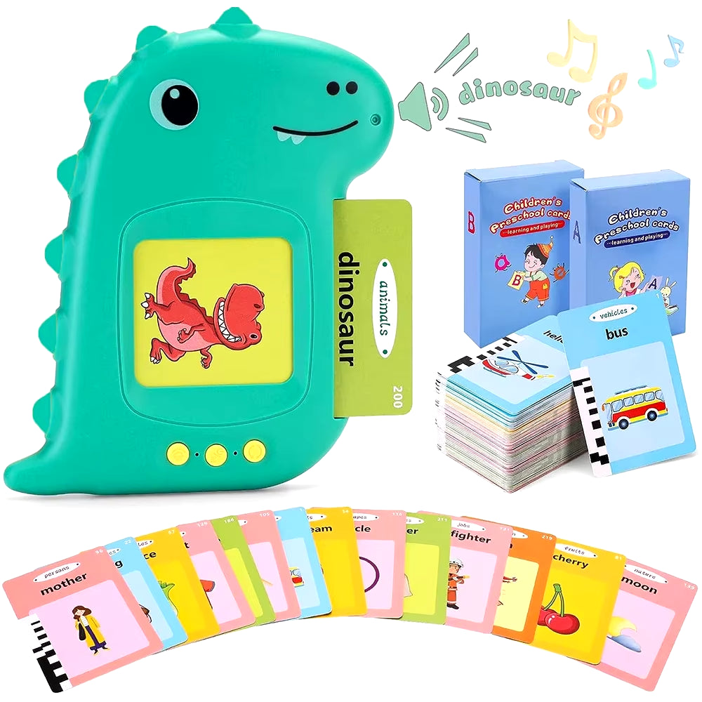 Interactive Dinosaur Talking Flash Cards - Fun Learning Reading Machine for Kids!