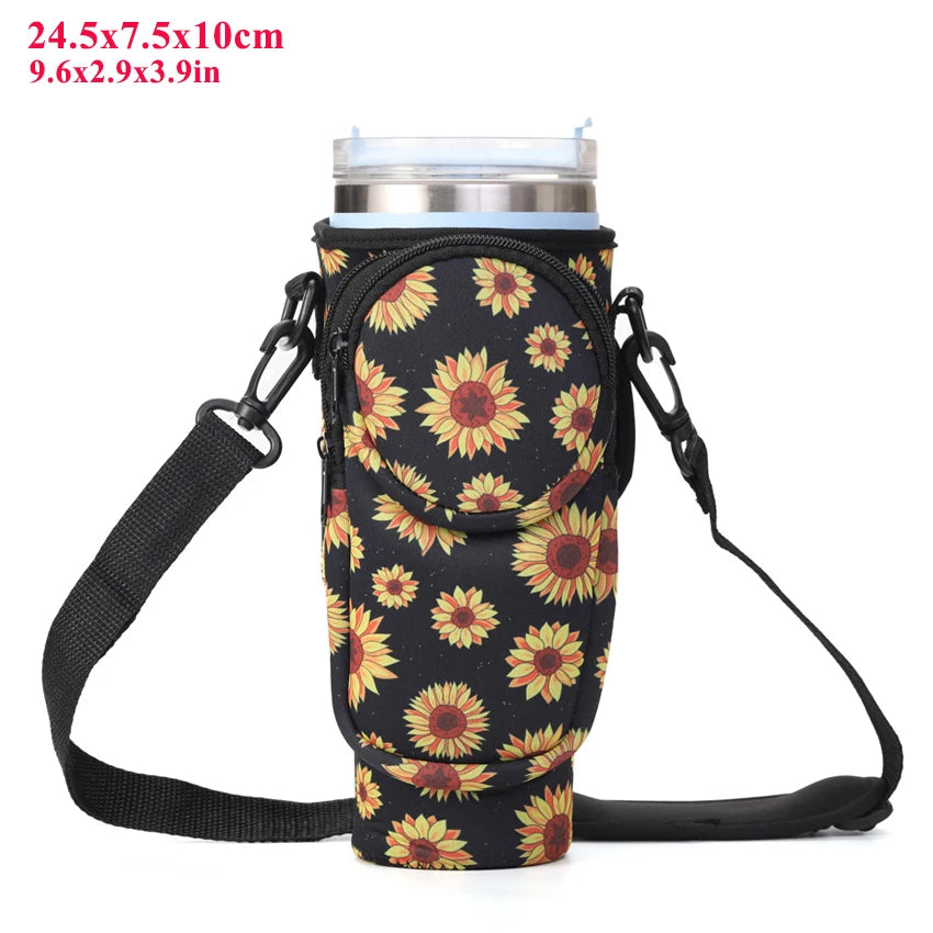 40Oz Water Bottle Carrier with Phone Pocket - Stylish Crossbody Sling Bag for Easy Hydration on the Go!