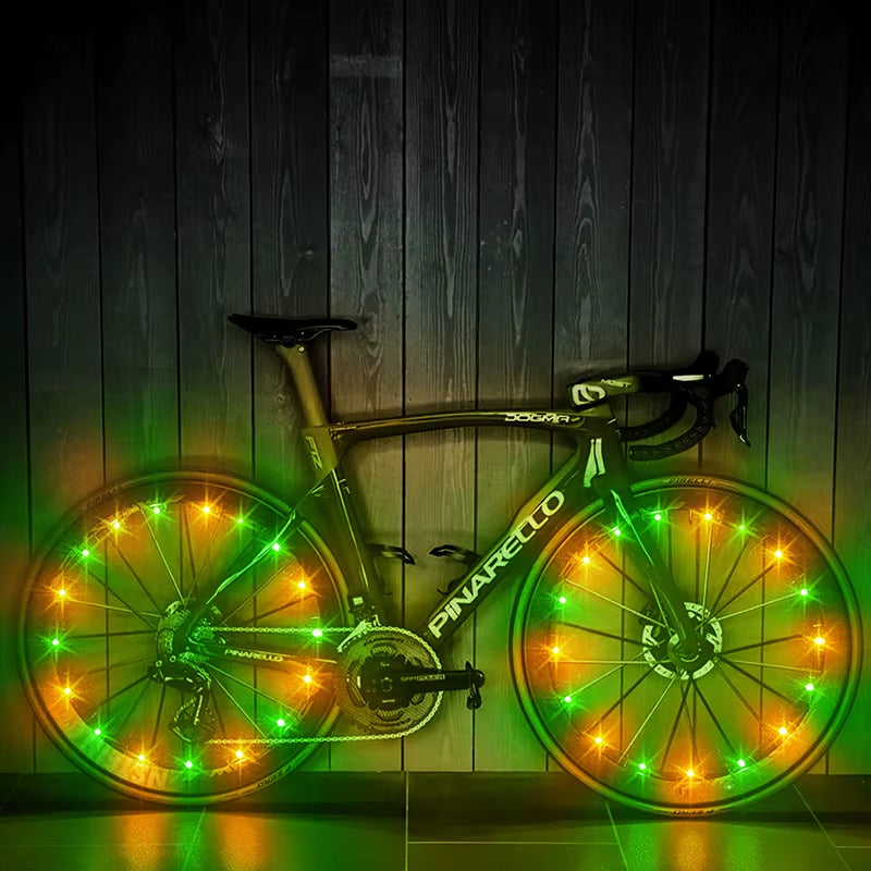 Vibrant Rainproof LED Bicycle Wheel Lights - Front & Rear Spoke Accessories for a Stunning Ride!