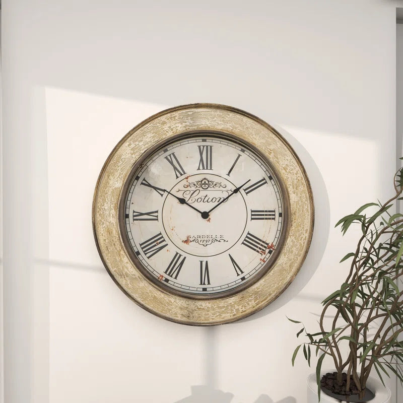 Distressed Wooden Decorative Wall Clock